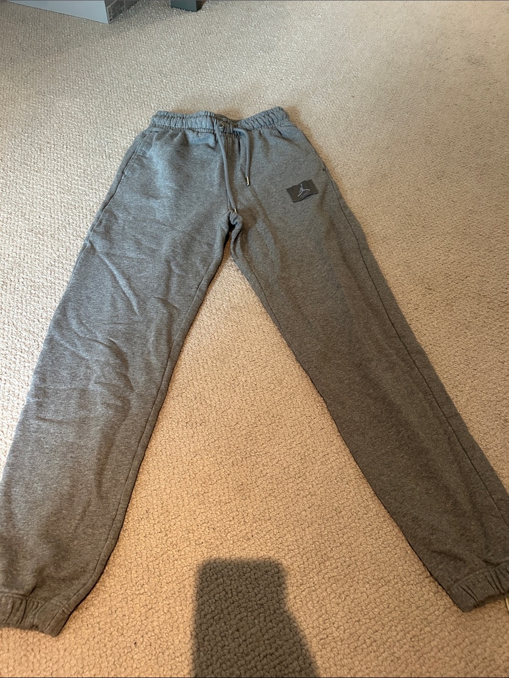 Jordan Kids Gray Fleece Joggers with Jumpman Patch